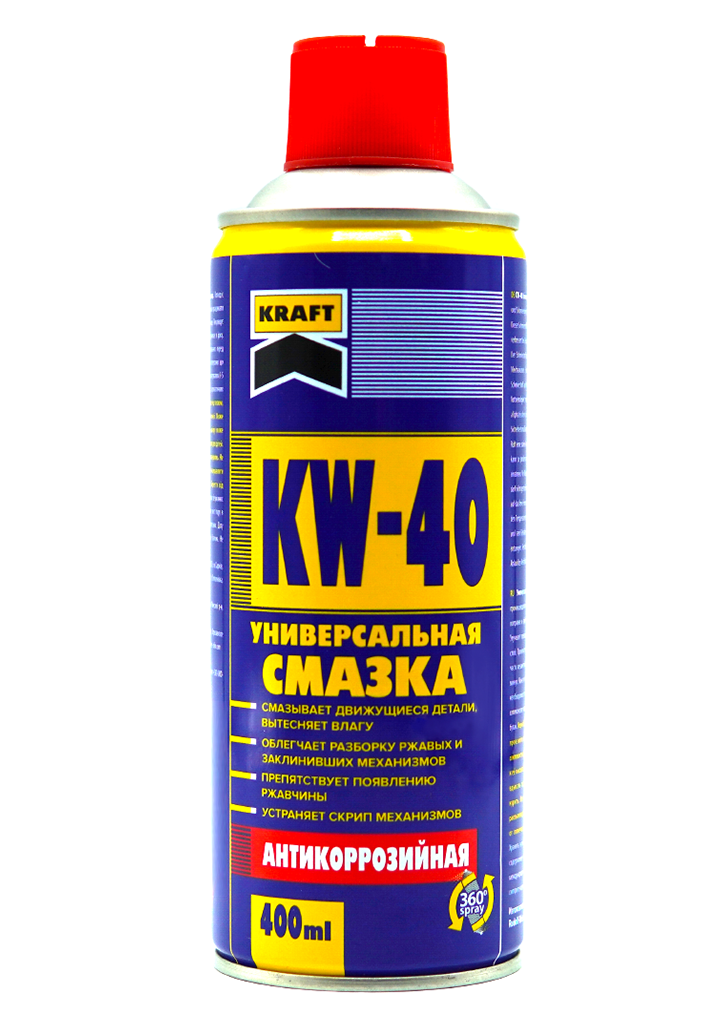 Универсальная смазка KW-40 ТМ 'KRAFT'  в аэрозольной упаковке  400 мл KF002