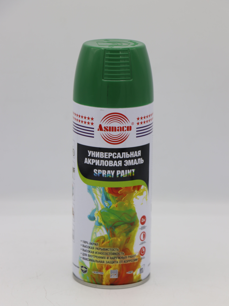 Аэрозольная краска ASMACO RAL6002 Лиственно‐зелёный, 400мл ASM6002