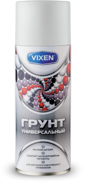 VIXEN Грунт универсальный алкидный, серый, аэрозоль, 520мл VX-21002