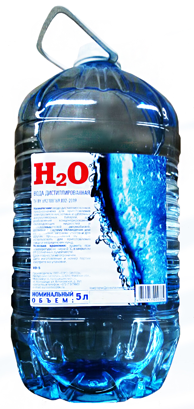 Вода дистиллированная EUROCAR 5,0л H2O5L H2O5L