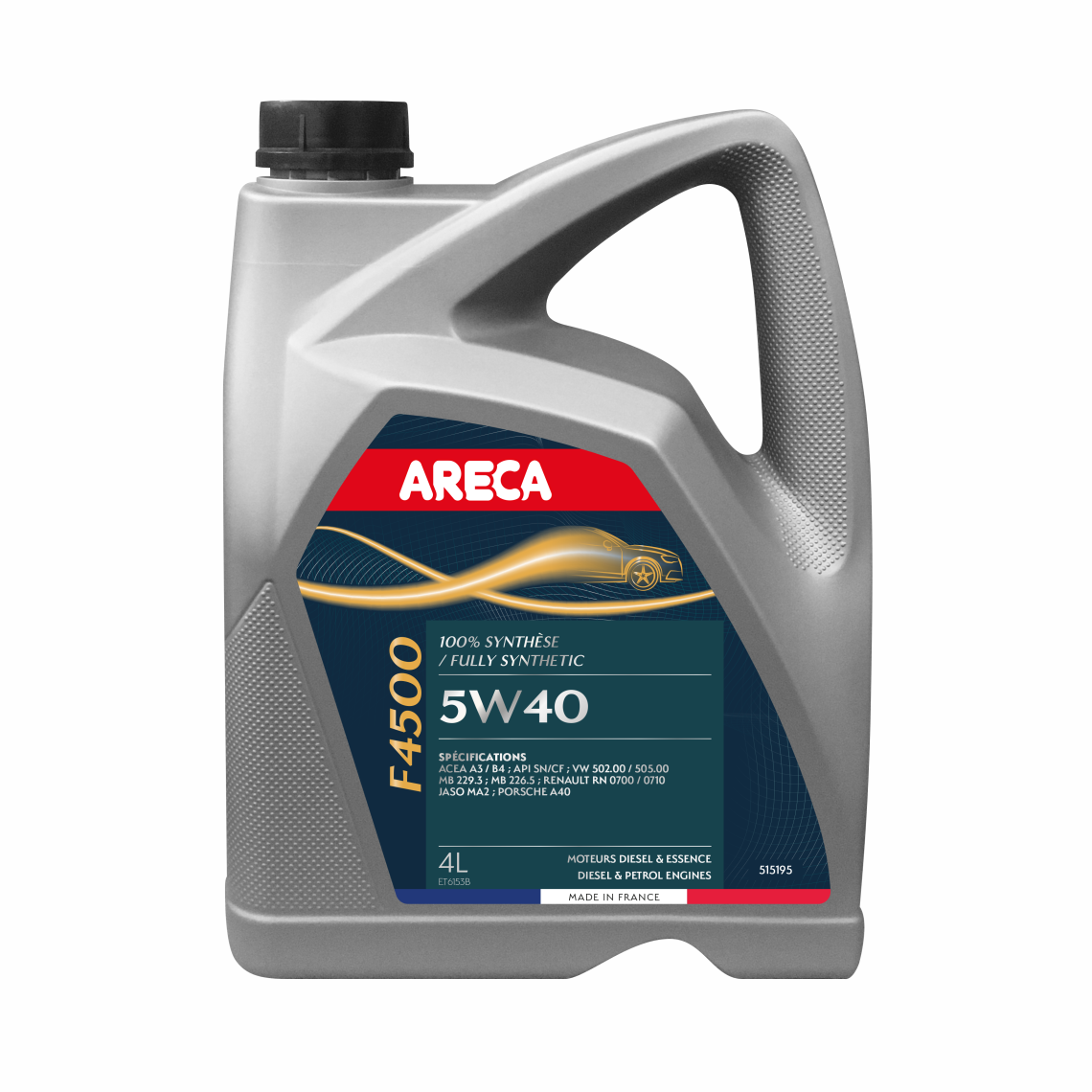Синтетическое моторное масло Areca F4500 5W-40 4 л 11456