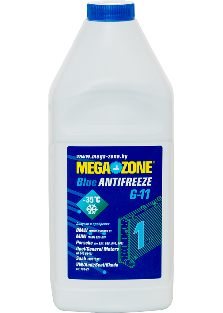 Антифриз MegaZone синий G11 -35 1кг, РБ 9000027