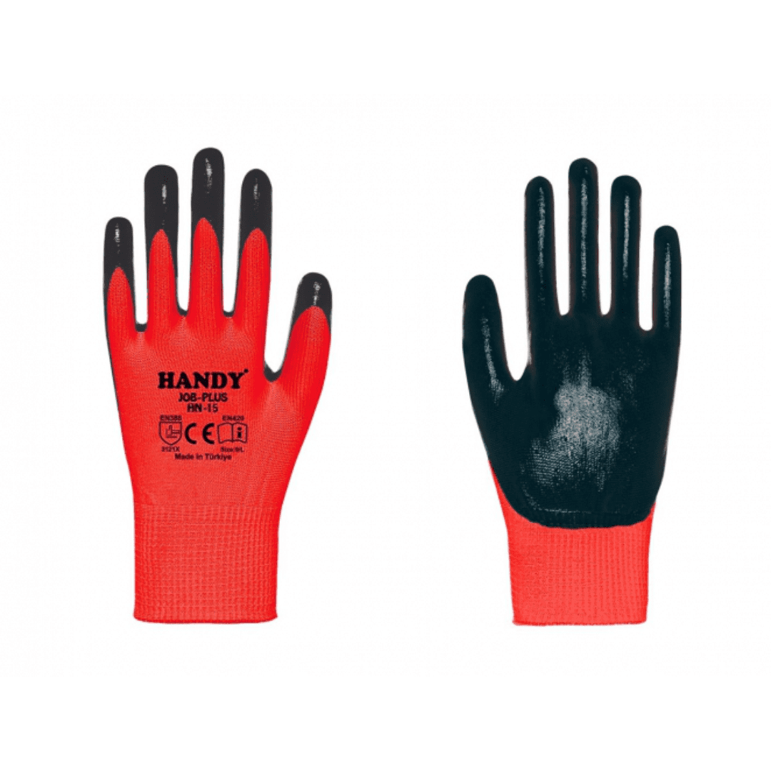 Перчатки HANDY HN-15 JOB-PLUS, красно-чёрные, размер 9 HN-15-09R
