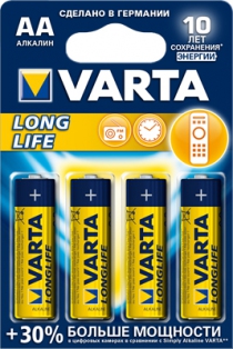 Батарейка 4шт VARTA LONGLIFE 4 AAA  LR03 04103113414