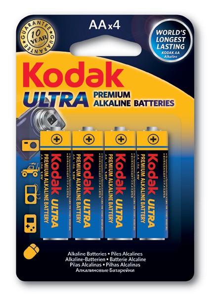 Батарейка 4шт.=1 упаковка, Kodak ULTRA LR6  AA (4шт. в упаковке) 30959514