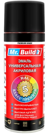 Аэрозольная краска Mr. Build RAL 9005М Матовый черный реактивный, 400мл 719099