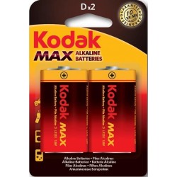 Батарейка 2шт.=1упаковка, Kodak MAX LR20 D (2шт. в упаковке) 30952843