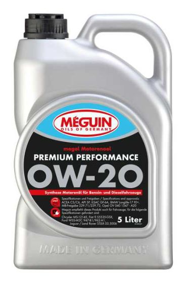 М/м синт. Megol Motorenoel Premium Performance SAE 0W-20 5л 33069