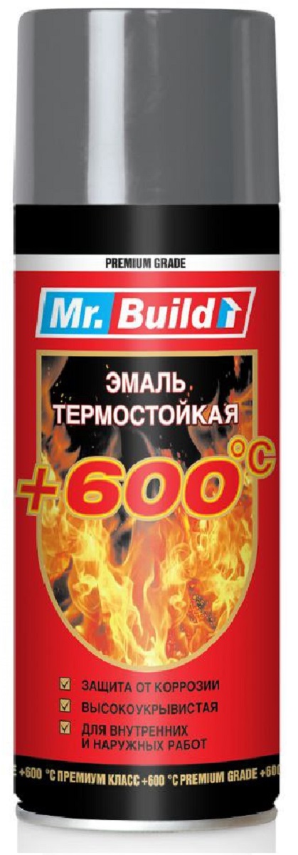 Спрей-краска для высоких температур Mr. Build Серебро, 400мл 714803