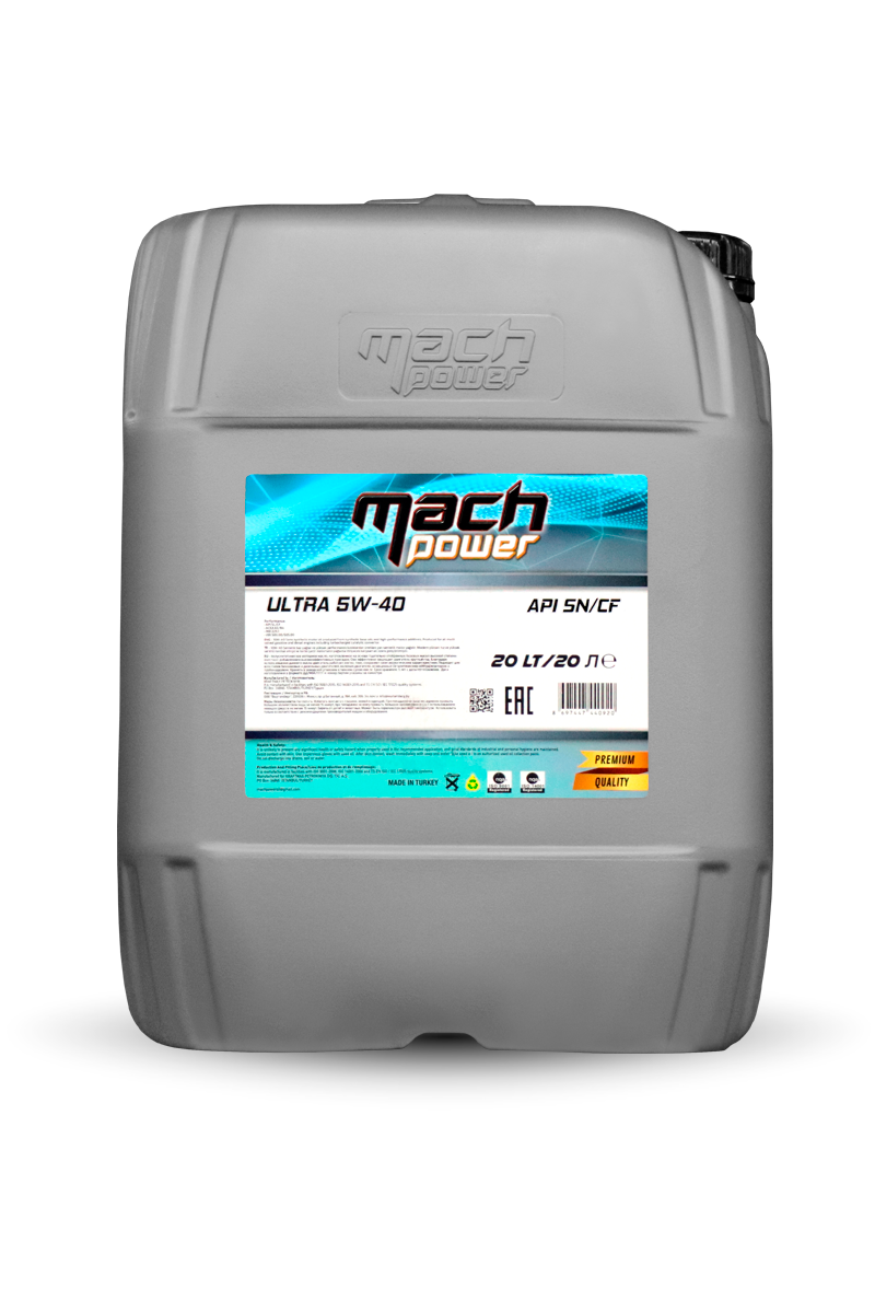 Масло моторное синтетическое MACHPOWER Ultra 5w-40 API SN/CF, кан. 20л 744094