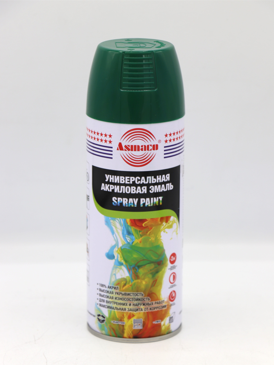 Аэрозольная краска ASMACO RAL6005 Зелёный мох, 400мл ASM6005