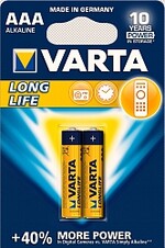 Батарейка 2шт VARTA LONGLIFE 2 AAA  LR03 04103113412