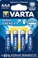 Батарейка VARTA LONGLIFE POWER тип AAA 1.5V, упаковка 4шт расф 1 шт 04903113414f