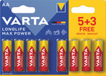 Батарейки MAX T. AAA BLI 8 VARTA (5+3) (упаковка 8шт) 04703101428