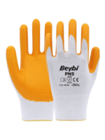 Перчатки с нитриловым покрытием Beybi PN-5 жёлто-белые, размер 10 PN-5-10Y