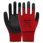 Перчатки нитриловые с гладким покрытием Beybi PN-75 красно-черные, размер 10 PN-75-10R