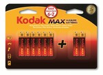 Батарейка 8шт.=1упаковка, Kodak MAX LR03 AAA (6шт.+2шт. в упаковке) 30411913