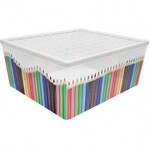 Контейнер для хранения  Textile Line 18,5л Color pencils 03002-C32-00п