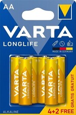 Батарейка 6 шт. VARTA LONGLIFE AA LR6 (4+2) 04106101426